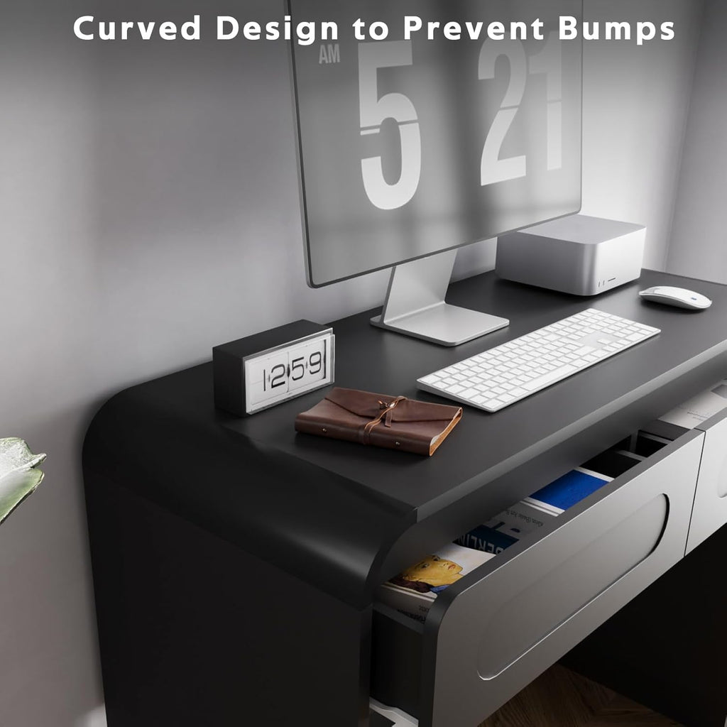 Black Vanity Desk With Advanced Organizational Storage