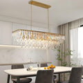39 Inch Gold Crystal Prisms Chandelier Pendant Light-0