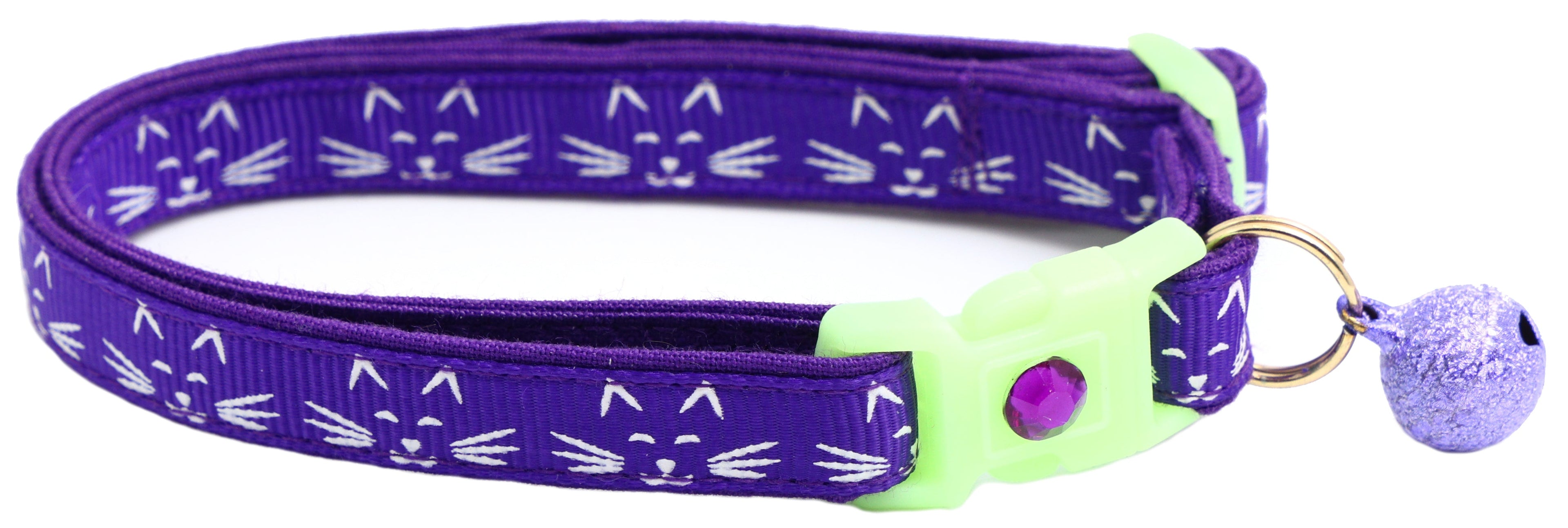 Glowing Cat Faces Breakaway Cat Collar-9