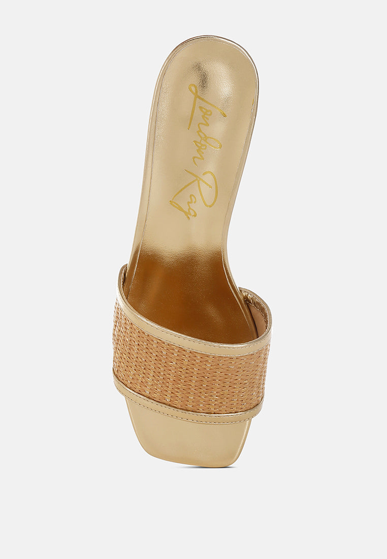 Gisella Raffia Slip On Sandals