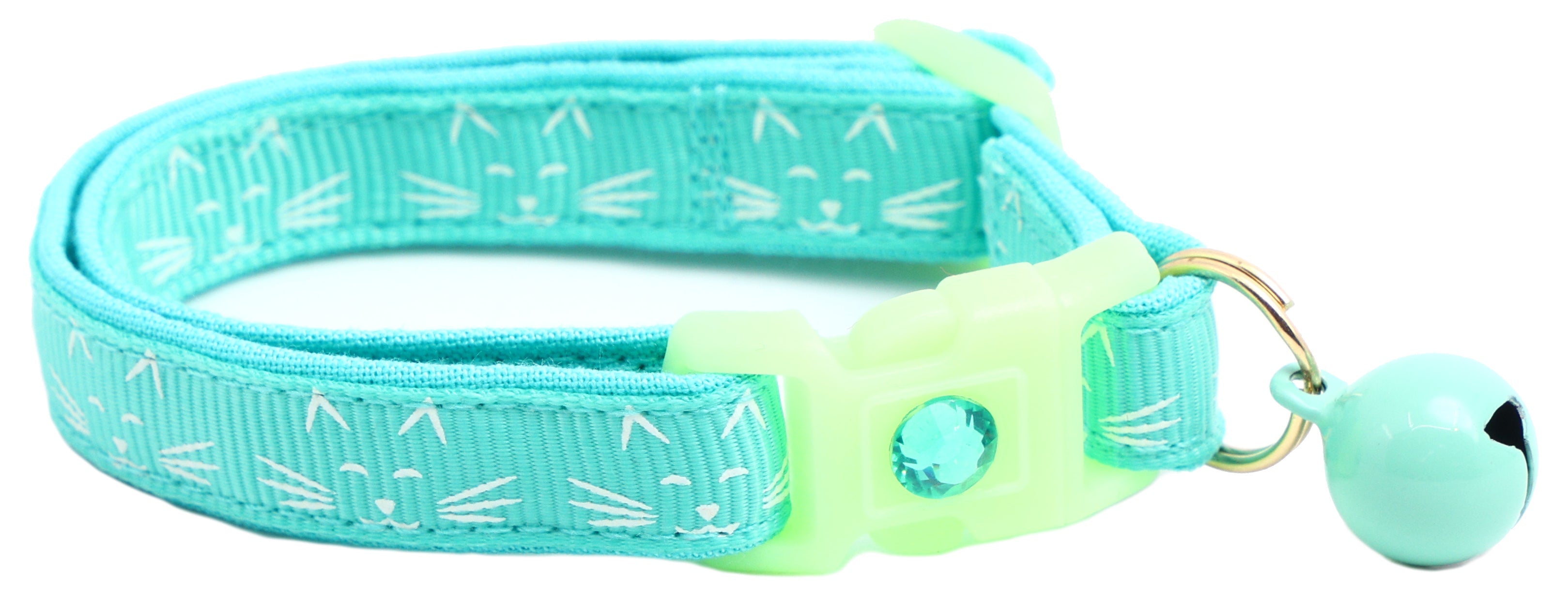 Glowing Cat Faces Breakaway Cat Collar-12