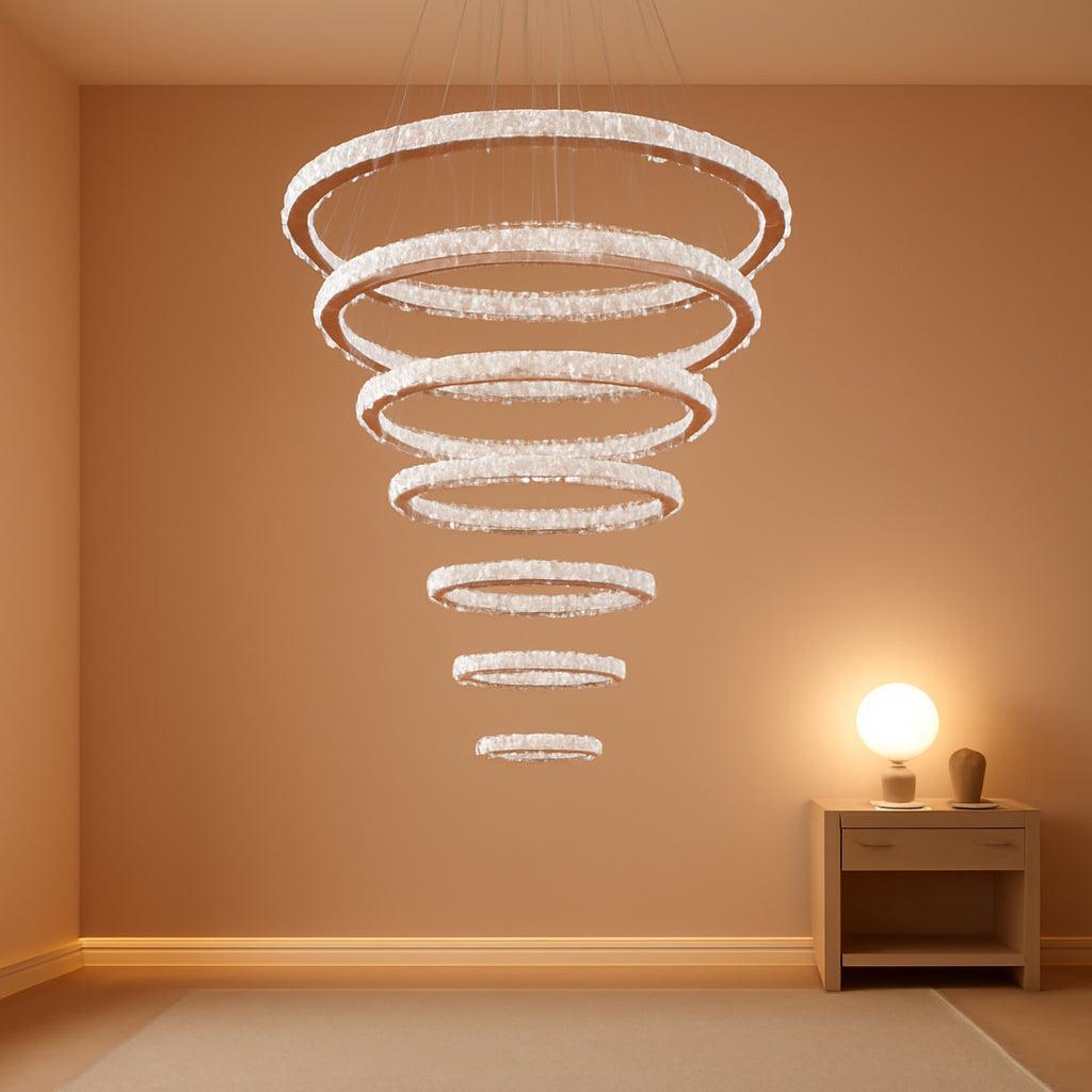Crystal Chandelier Lighting LED Ceiling Fixture Ring-0