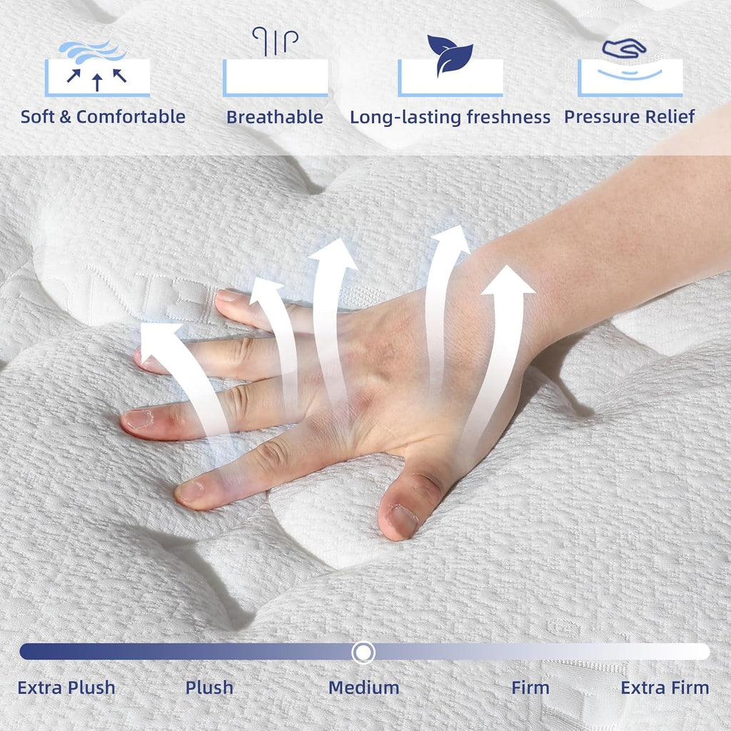 12 Inch Full Hybrid Mattress With Memory Foam Comfort