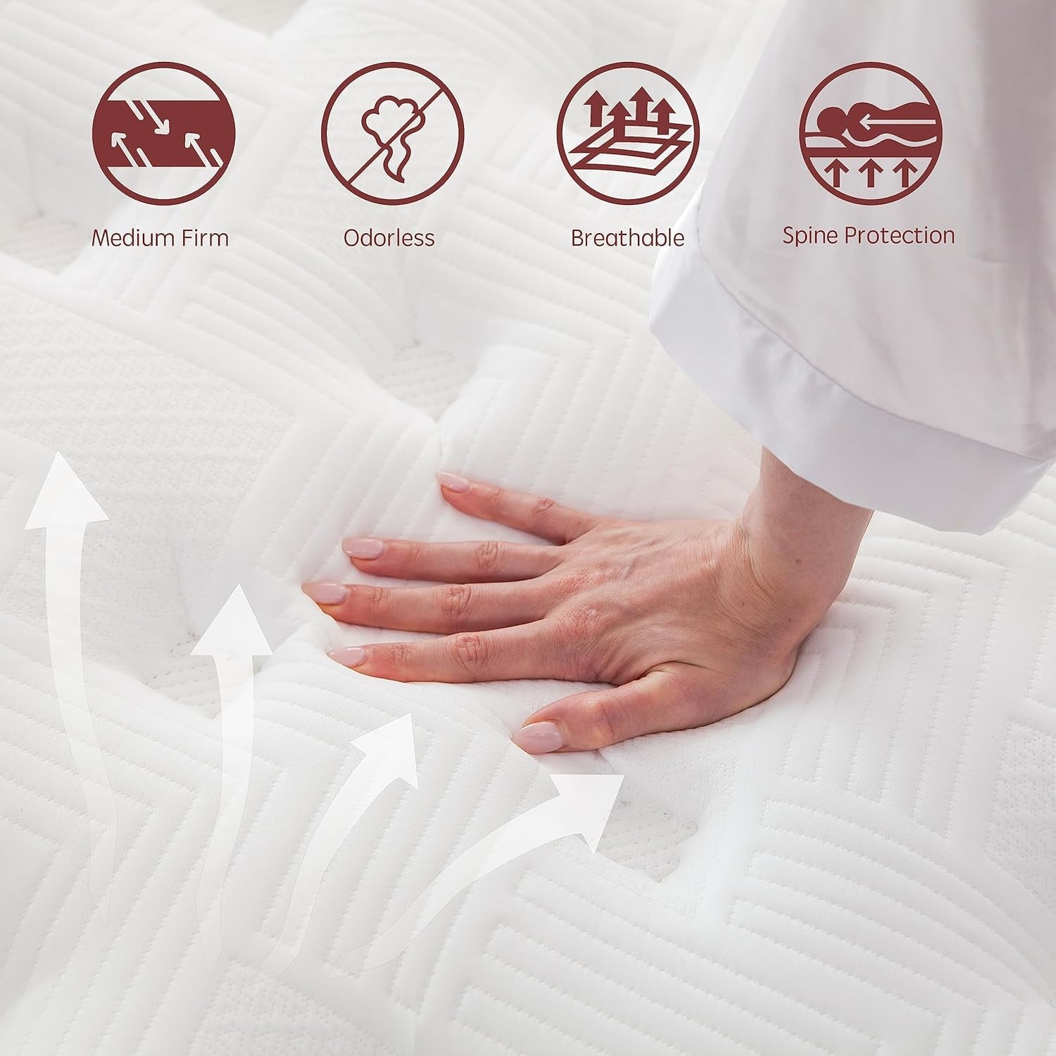 Queen 12 Inch Innerspring Hybrid Mattress for Ultimate Comfort